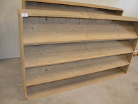 2 moderne vol houten boekenrekken 3 leggers afm. 240x37x135 - afbeelding 4 van  6