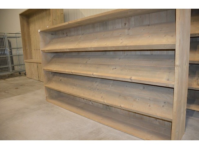 2 moderne vol houten boekenrekken 3 leggers afm. 240x37x135 - afbeelding 6 van  6