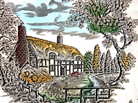 2 myott engels porseleinen sierborden - afbeelding 3 van  5