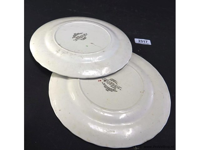 2 myott engels porseleinen sierborden - afbeelding 4 van  5