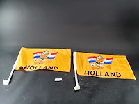 2 oranje portiervlaggen - afbeelding 1 van  3