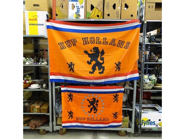 2 oranje vlaggen - afbeelding 1 van  3