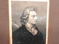 2 oude drukken met portret van mendelssohn en friedrich schiller. in passe-partout - afbeelding 3 van  5
