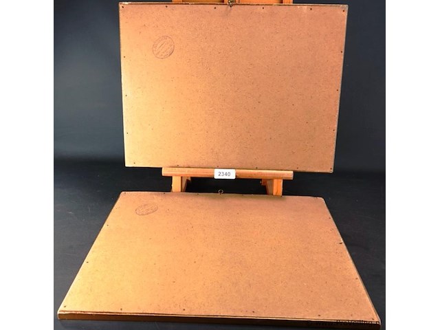 2 oude prenten in passe-partout, achter glas en in houten lijst - afbeelding 5 van  5