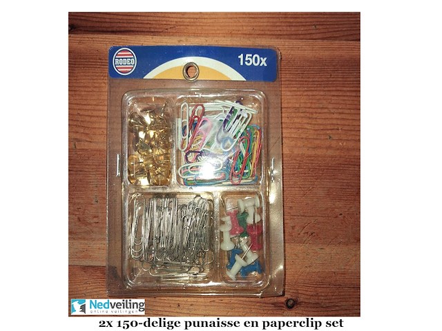 2 pakjes 150 delig punaisse en paperclip set (doos-q) - afbeelding 1 van  3