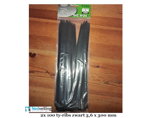2 pakken à100 stuks ty-ribs 3,6 x 300 mm zwart (doos-q) - afbeelding 2 van  3