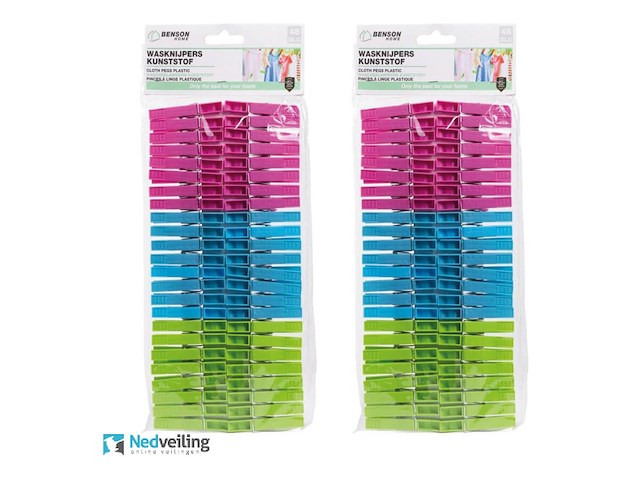 2 pakken benson kunststof wasknijpers à 48 stuk (doosq1) - afbeelding 2 van  3