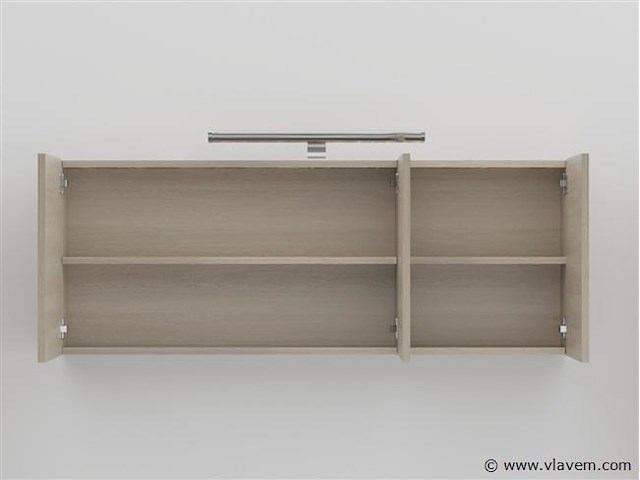 2-persoons badkamermeubel 120 cm licht hout decor - incl. kranen - afbeelding 6 van  6