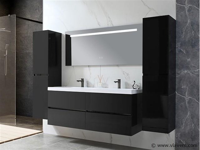 2-persoons badkamermeubel 120 cm natural hout decor - incl. kranen - afbeelding 25 van  56