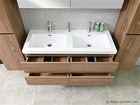 2-persoons badkamermeubel 120 cm natural hout decor - incl. kranen - afbeelding 51 van  56