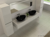 2-persoons badkamermeubel 180 cm hoogglans wit - incl. kranen - afbeelding 2 van  4