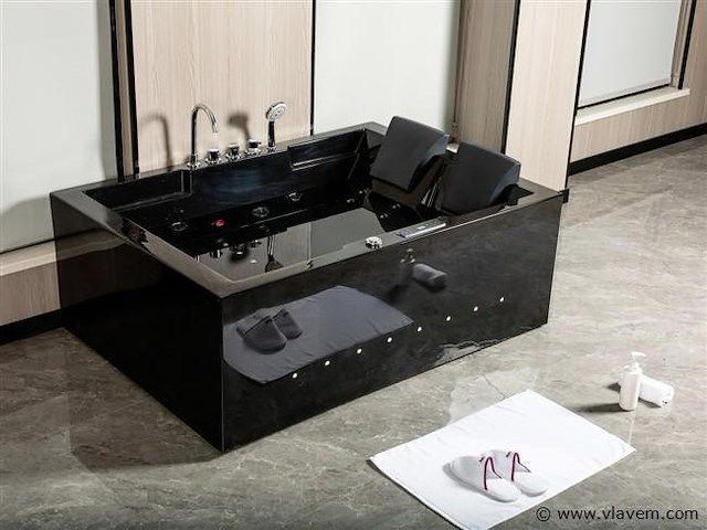 2-persoons massage bad. type kleur zwart. rechtse opstelling. afm.ca. 1700x1200x65 - afbeelding 3 van  10