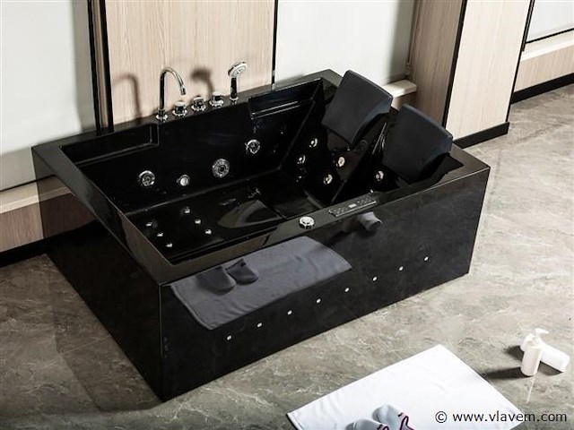 2-persoons massage bad. type kleur zwart. rechtse opstelling. afm.ca. 1700x1200x65 - afbeelding 5 van  10