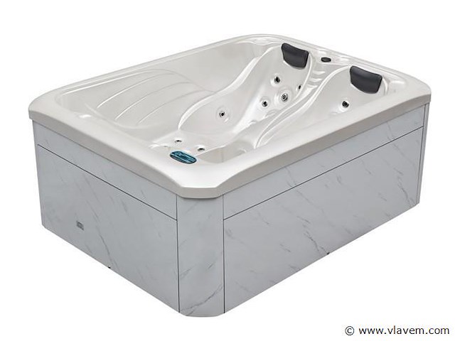 2 persoons outdoor spa 220x170x90,5 cm - wit bad/witte skirt - afbeelding 1 van  10