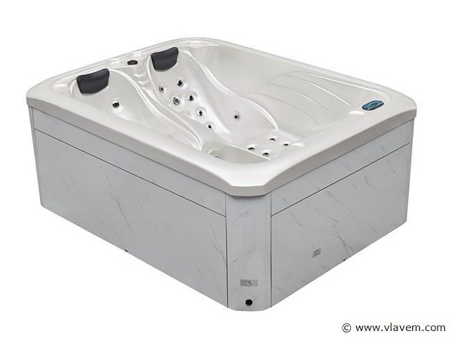 2 persoons outdoor spa 220x170x90,5 cm - wit bad/witte skirt - afbeelding 3 van  10