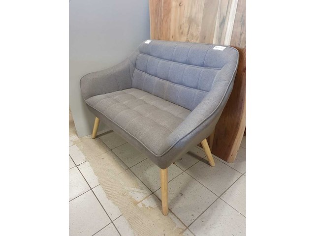 2 persoons scandinavisch bankje linnen, grijs, 2025 - afbeelding 1 van  2