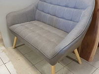 2 persoons scandinavisch bankje linnen, grijs, 2025 - afbeelding 1 van  2