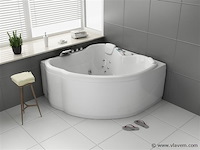 2 persoons whirlpool massagebad - wit - hoekbad - 138x138x68cm - afbeelding 2 van  3