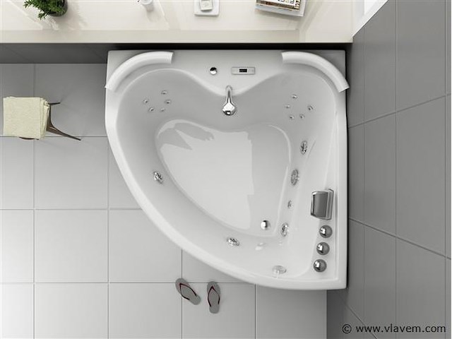 2 persoons whirlpool massagebad - wit - hoekbad - 140x140x60 cm - afbeelding 3 van  3