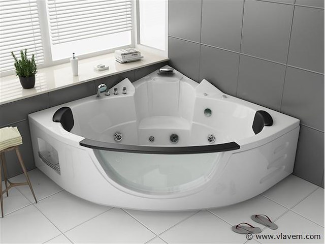 2 persoons whirlpool massagebad - wit - hoekbad - 152x152x62cm - afbeelding 2 van  9