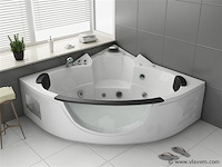 2 persoons whirlpool massagebad - wit - hoekbad - 152x152x62cm - afbeelding 2 van  9