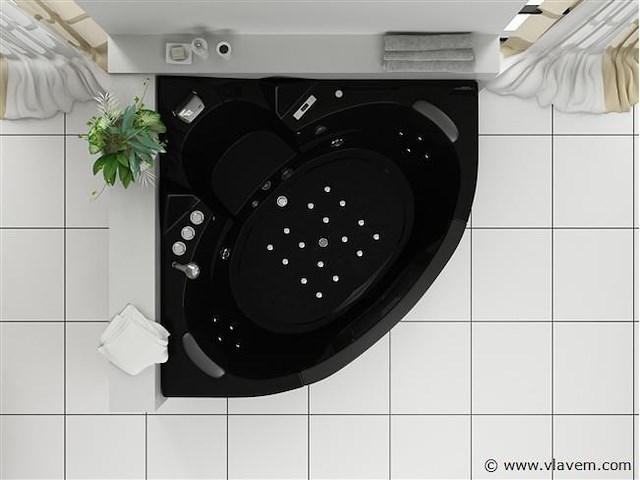 2 persoons whirlpool massagebad - wit - hoekbad - 152x152x62cm - afbeelding 5 van  9