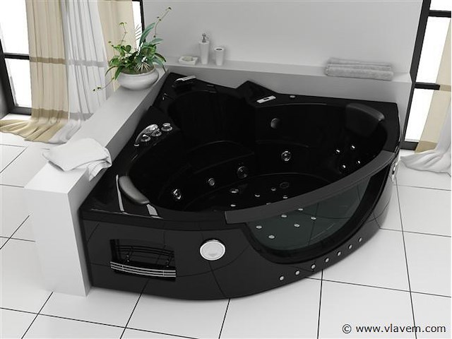 2 persoons whirlpool massagebad - wit - hoekbad - 152x152x62cm - afbeelding 6 van  9