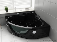 2 persoons whirlpool massagebad - zwart - hoekbad - 152x152x62cm - afbeelding 1 van  3