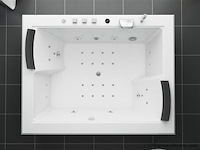 2 persoons whirlpool massagebad wit - half vrijstaand 180x145cm - afbeelding 2 van  5
