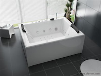 2 persoons whirlpool massagebad wit - half vrijstaand 180x145cm - afbeelding 3 van  5