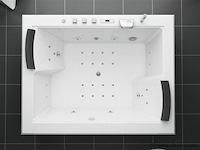 2 persoons whirlpool massagebad wit - half vrijstaand 180x145cm - afbeelding 4 van  5