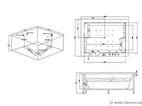 2 persoons whirlpool massagebad wit - half vrijstaand 180x145cm - afbeelding 5 van  5