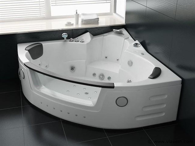2 persoons whirlpool massagebad wit - hoekbad 172.5x172.5cm - afbeelding 1 van  12
