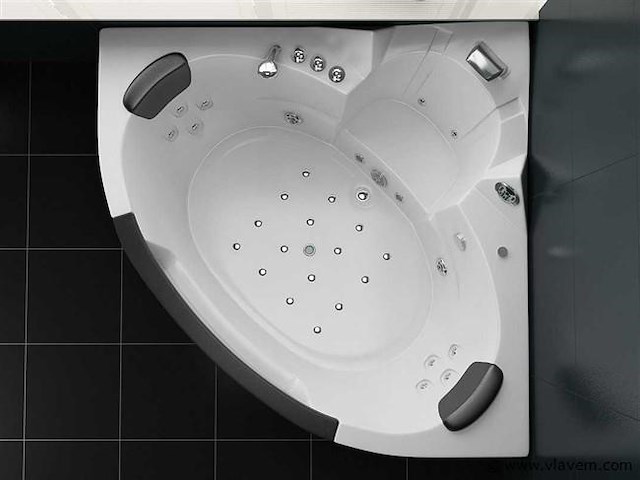 2 persoons whirlpool massagebad wit - hoekbad 172.5x172.5cm - afbeelding 5 van  12