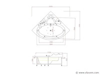 2 persoons whirlpool massagebad wit - hoekbad 172.5x172.5cm - afbeelding 8 van  12