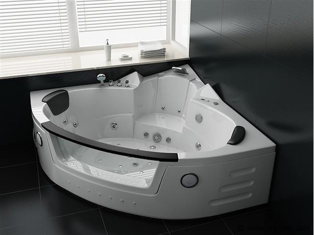 2 persoons whirlpool massagebad wit - hoekbad 172.5x172.5cm - afbeelding 11 van  12