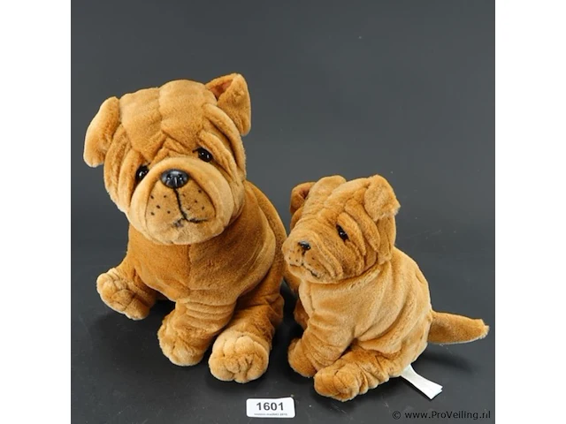 2 pluche shar-pei hond van het waarschijnlijk van het merk plush & company - afbeelding 2 van  5