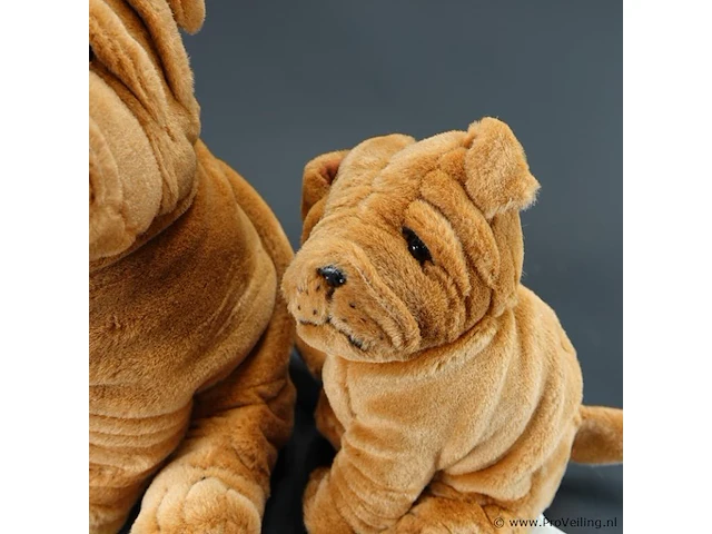 2 pluche shar-pei hond van het waarschijnlijk van het merk plush & company - afbeelding 4 van  5