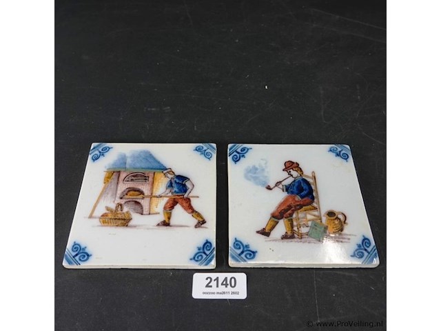 2 porseleinen tegels - afbeelding 1 van  5