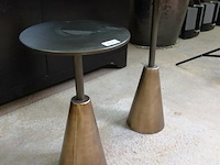 2 ren industrial loft antieke roest ronde bijzettafels voor buiten - afbeelding 2 van  5