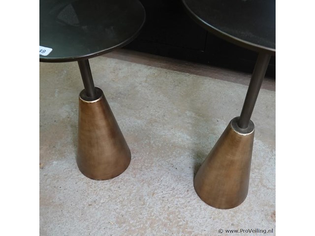 2 ren industrial loft antieke roest ronde bijzettafels voor buiten - afbeelding 5 van  5