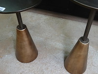 2 ren industrial loft antieke roest ronde bijzettafels voor buiten - afbeelding 5 van  5