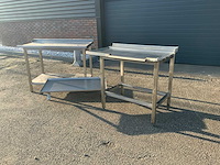 2 rvs werktafels en 1 rvs schap - afbeelding 1 van  4