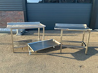 2 rvs werktafels en 1 rvs schap - afbeelding 2 van  4