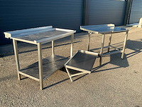 2 rvs werktafels en 1 rvs schap - afbeelding 3 van  4