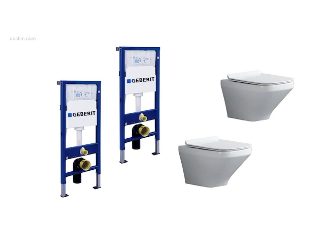 2 sets toiletten + geberit inbouwreservoirs -... - afbeelding 1 van  13