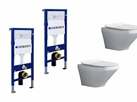 2 sets toiletten + geberit inbouwreservoirs -...