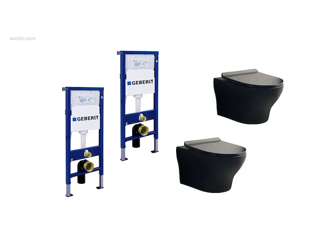 2 sets toiletten + geberit inbouwreservoirs -... - afbeelding 1 van  10