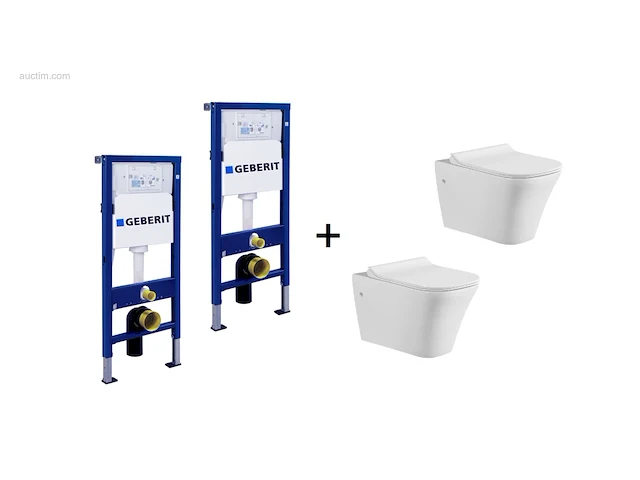 2 sets toiletten + geberit inbouwreservoirs -... - afbeelding 1 van  7