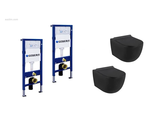 2 sets toiletten + geberit inbouwreservoirs -... - afbeelding 1 van  8